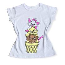Camiseta blusa infantil para menina 100% algodão
