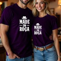 Camiseta Blusa Made In Roça Chapéu Roça Pecuaria Camisa Manga Curta Casal P ao GG