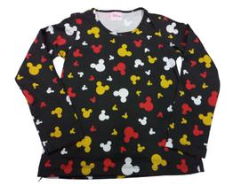 Camiseta Blusa Manga Longa Mickey e Minnie Preto Baby Look Infantil Maj704 RCH