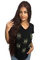 camiseta,blusa olhinhos com pedrarias