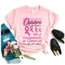 Camiseta blusa outubro rosa campanha de prevenção ao cancer