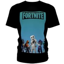 Camiseta blusa preta infantil fortnite menino