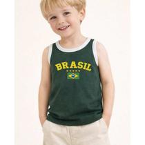 Camiseta Blusa Regata Infantil Bicolor Brasil 100% Algodão Premium Torcedor Brasil Torcida Copa Camiseta Blusa Regata Infantil Bicolor Brasil 100% Algodão Premium Torcedor Brasil Torcida Copa