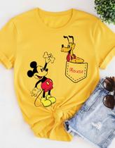 Camiseta Blusa Tshirts Desenho Mickey Pluto Algodão Unissex
