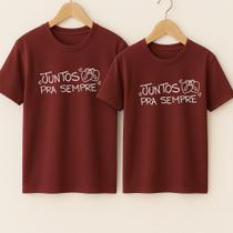 Camiseta Blusa Unissex Algodão Estampa Juntos Para Sempre Casal Namorados Relacionamento Combinando Camiseta Blusa Unissex Algodão Estampa Juntos Para Sempre Casal Namorados Relacionamento Combinando
