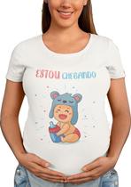 Camiseta Blusinha Chá de Bebê Revelação Estou Chegando Branca