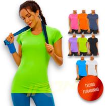 Camiseta Blusinha Dry Tecido Furadinho feminina Academia Corrida Yoga 616 - IRON