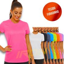Camiseta Blusinha Dry Tecido Furadinho feminina Academia Yoga Corrida 617 - IRON