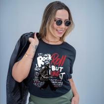 Camiseta Blusinha Manga Curta Estampa Macaco Guitarrista 056 Modinha Rock in Rio João Rock Show Fest