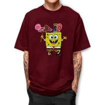 Camiseta BOB ESPONJA AGUA VIVA Camisa Básica 100% Algodão Premium