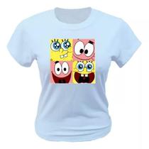 Camiseta Bob Esponja e Patrick - Estampa Faces-C