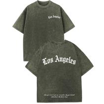 Camiseta Bobeutou Oversize Graphic Los Angeles Vintage Masculina Camiseta Bobeutou Oversize Graphic Los Angeles Vintage Masculina