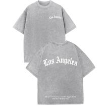 Camiseta Bobeutou Oversized Graphic Los Angeles Vintage para homens