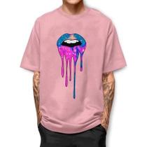 Camiseta Boca Colorida Camisa Streetwear Algodão Estampada Camiseta Boca Colorida Camisa Streetwear Algodão Estampada