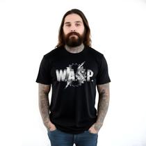 Camiseta Bomber Preta 100% Algodão - W.A.S.P.
