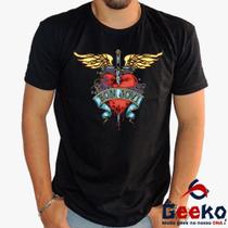 Camiseta Bon Jovi 100% Algodão Rock Geeko