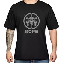 Camiseta Bope Operações Especiais Camisa de Manga Curta Algodão Caveira Tropa de Elite Masculina