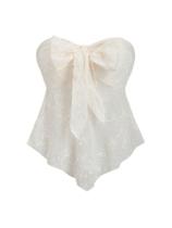 Camiseta borboleta feminina SOLY HUX, bandeau frontal, damasco