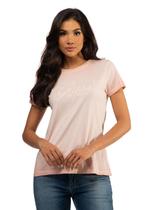 Camiseta Bordado Colorido Guess Rosa