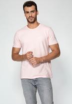 Camiseta Bordado Manuscrito Pequeno Rosa Claro