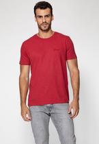 Camiseta Bordado Manuscrito Pequeno Vermelho