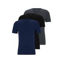 Camiseta BOSS, pacote com 3 camisetas de algodão com gola redonda para homens