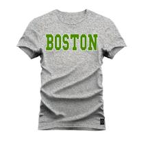 Camiseta Boston Classic Algodão Confortável Estampada Gola Redonda