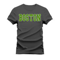 Camiseta Boston Classic Algodão Confortável Estampada Gola Redonda