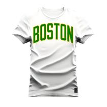 Camiseta Boston Plus Size Grande Confortável Estampa Dtf Premium