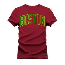 Camiseta Boston Plus Size Grande Confortável Estampa Dtf Premium