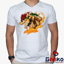 Camiseta Bowser 100% Algodão Mario Bros Geeko