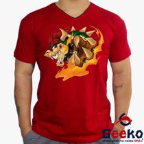 Camiseta Bowser 100% Algodão Super Mario Bros Geeko