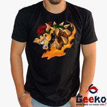 Camiseta Bowser 100% Algodão Super Mario Bros Geeko
