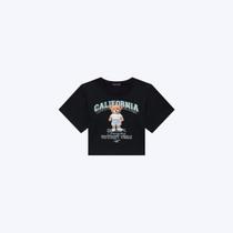 Camiseta Boxy Over Em Meia Malha Juvenil Menina Vic&Vicky 90450 Preto