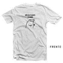 Camiseta Branca Adulto Flork Frases Engraçadas Poliéster Premium Mod. 03