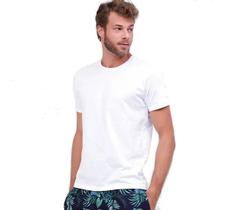 Camiseta Branca Adulto Masculina M/ Curta 100% Algodão Básica P ao GG