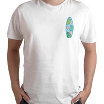 Camiseta Branca Adulto Surf Prancha Verão Poliéster Premium Mod. 11