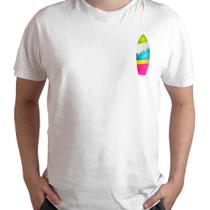 Camiseta Branca Adulto Surf Prancha Verão Poliéster Premium Mod. 14