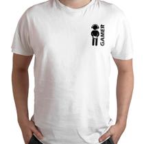 Camiseta Branca Adulto Unissex Gamer Play Poliéster Premium