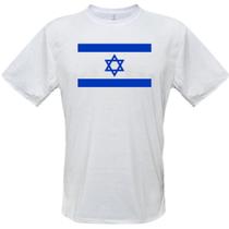 Camiseta branca bandeira de Israel,