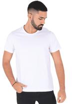 Camiseta Branca Básica Masculina Camisa Gola O Branco Lisa Algodão Premium Fio 30