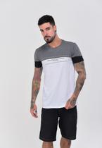 Camiseta Branca e cinza Industrie Algodão Soho Estampada