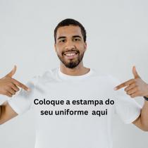 Camiseta Branca Faça sua estampa Do Uniforme Aqui