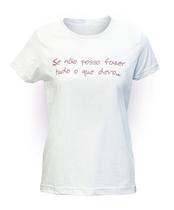 Camiseta Branca Feminina Lema Amigos do Bem