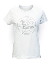 Camiseta Branca Feminina Logo Amigos do Bem