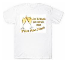 Camiseta Branca Frases Ano Novo Reveillon Paz Saúde Família Gratidão Amor Prosperidade Vida Fé