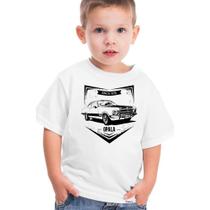 Camiseta Branca Infantil Carro Opala Camiseta Branca Infantil Carro Opala