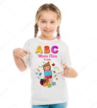 Camiseta Branca Infantil Letras Abc Alfabeto Abecedário Camiseta Branca Infantil Letras Abc Alfabeto Abecedário