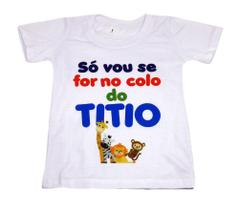 Camiseta Branca Infantil Personalizada Titio Animais Selva