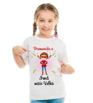 Camiseta Branca Infantil Super Promovida a Irmã Mais Velha